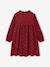 Girl's printed velvet dress navy blue+tomato red - vertbaudet enfant 