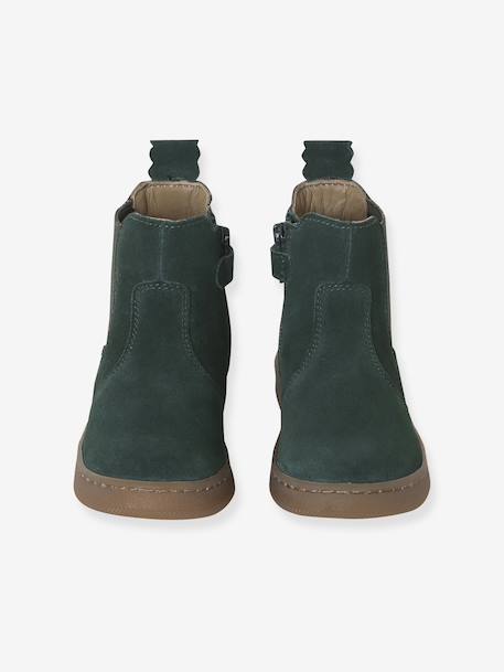 Leather Boots for Girls bronze+camel+green+navy blue - vertbaudet enfant 