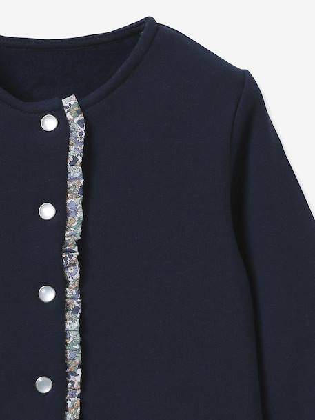 Cardigan in organic cotton fleece for babies CYRILLUS navy blue - vertbaudet enfant 