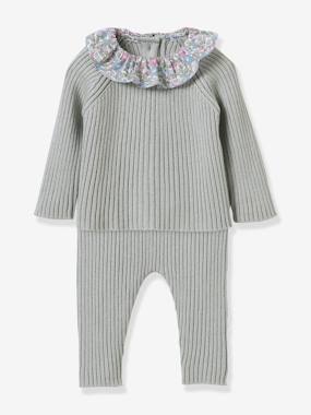 Bébé-Ensemble en tricot bébé col en tissu Liberty