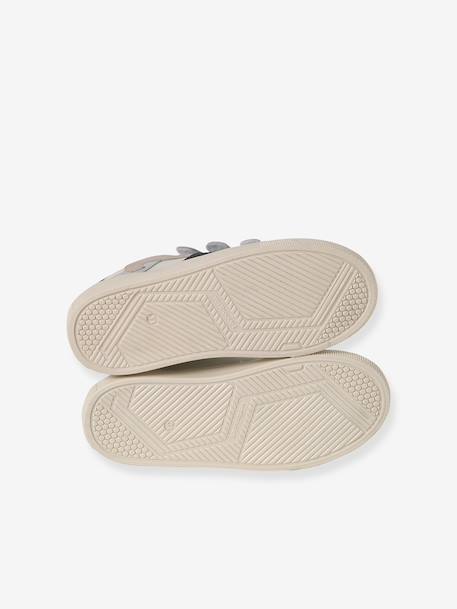 Trainers with Leather Hook-&-Loop Straps for Children ecru+set white - vertbaudet enfant 