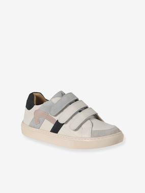 Chaussures-Chaussures garçon 23-38-Baskets enfant garçon cuir à scratchs