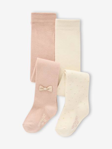 Pack of 2 pairs of Christmas tights for baby girls ecru - vertbaudet enfant 
