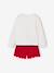 T-Shirt & Glittery Velour Shorts Christmas Set for Girls red - vertbaudet enfant 