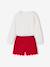 T-Shirt & Glittery Velour Shorts Christmas Set for Girls red - vertbaudet enfant 