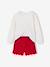 T-Shirt & Glittery Velour Shorts Christmas Set for Girls red - vertbaudet enfant 