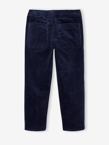 Pantalon en velours côtelé garçon facile à enfiler bleu ardoise+marine - vertbaudet enfant 