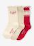 Set of 3 Pairs of Christmas Socks for Girls red - vertbaudet enfant 