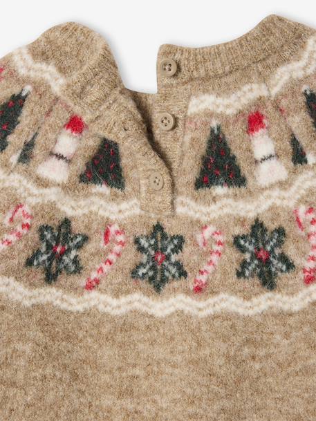 Baby boy Christmas jacquard jumper marl beige - vertbaudet enfant 