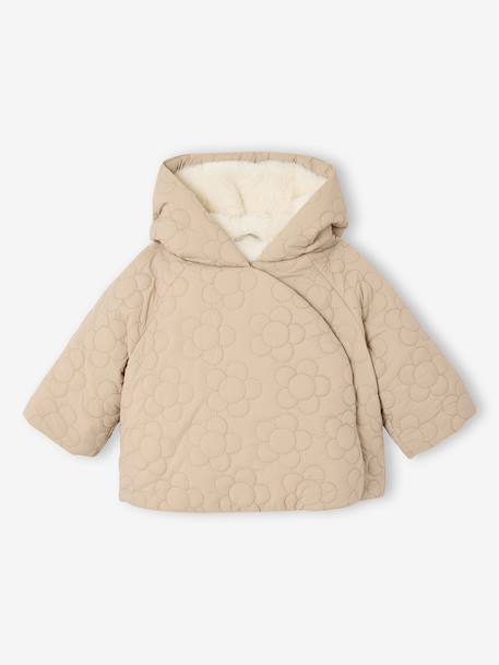 Fancy quilted coat for babies beige - vertbaudet enfant 