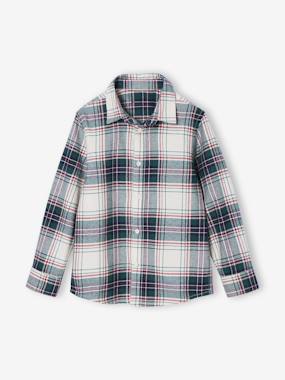 -Chemise garçon noël en flanelle à carreaux