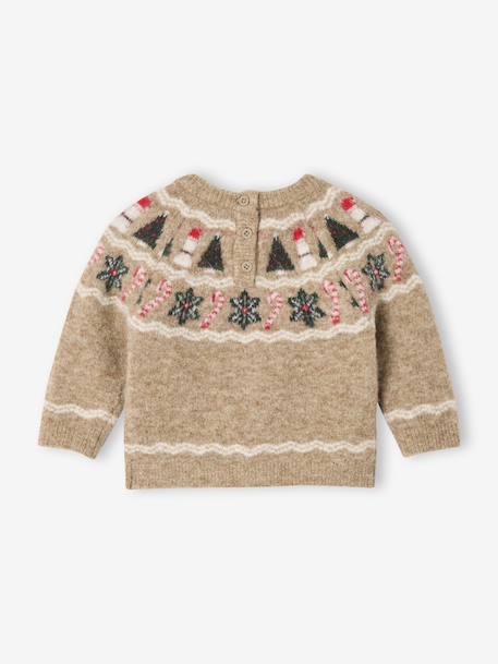 Baby boy Christmas jacquard jumper marl beige - vertbaudet enfant 