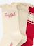 Set of 3 Pairs of Christmas Socks for Girls red - vertbaudet enfant 