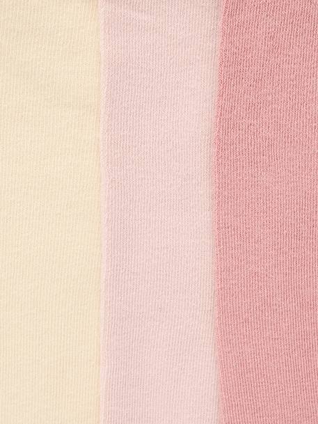 Lot de 3 collants bébé maille beige+Blanc/rose clair/gris chiné+écru+vieux rose - vertbaudet enfant 