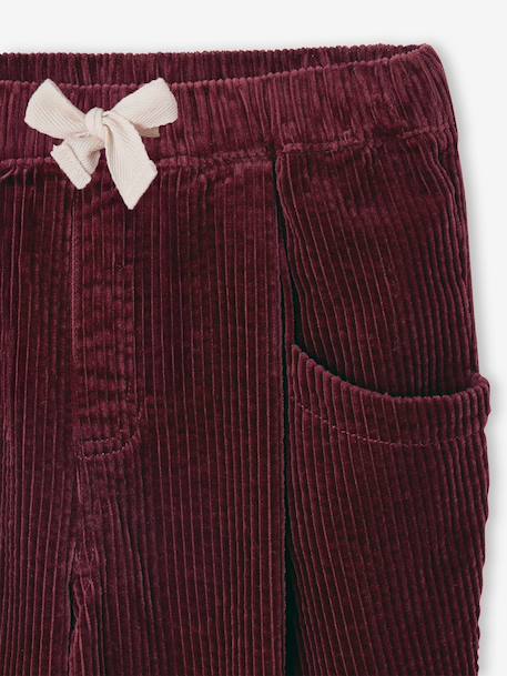 Loose-Fit Corduroy Trousers for Girls bordeaux red+chocolate+old rose - vertbaudet enfant 