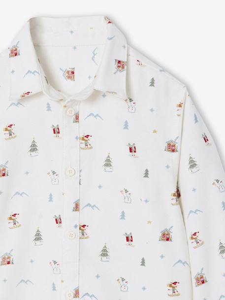 Printed flannel shirt from the Christmas capsule printed white - vertbaudet enfant 