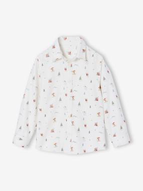 -Chemise garçon noël en flanelle Imprimée 