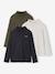 Pack of 3 Polo-Neck Tops BLUE MEDIUM TWO COLOR/MULTICOL+GREY LIGHT MIXED COLOR+khaki - vertbaudet enfant 