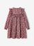 Dress in floral print flannel for girls plum - vertbaudet enfant 