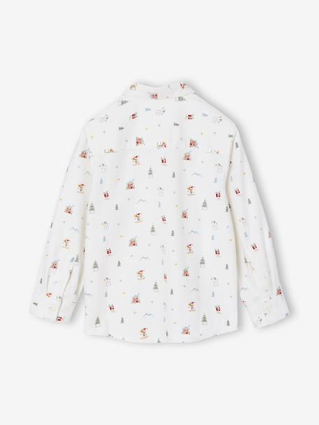 Printed flannel shirt from the Christmas capsule printed white - vertbaudet enfant 