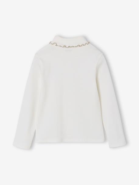 Pack of 2 Rib Knit Polo Neck Tops for Girls ecru - vertbaudet enfant 