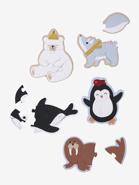 5 puzzles évolutifs 3 à 6 pièces en carton blanc - vertbaudet enfant 