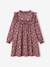 Dress in floral print flannel for girls plum - vertbaudet enfant 