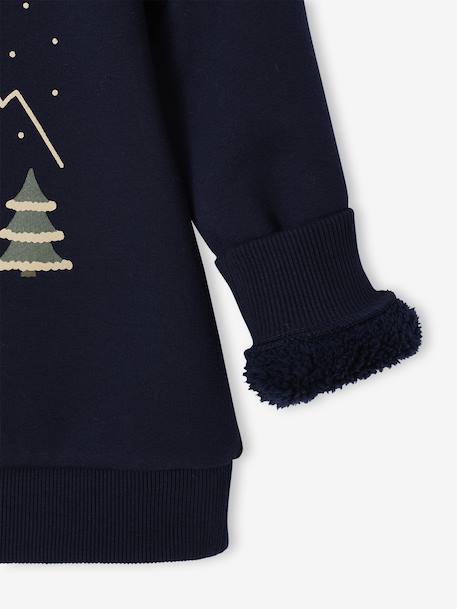 Printed Christmas Sweatshirt for Boys navy blue - vertbaudet enfant 