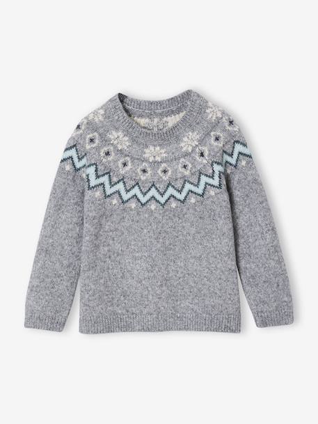 Christmas Jacquard Jumper for Boys, Family Capsule Collection marl grey - vertbaudet enfant 
