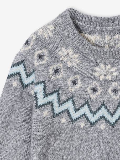 Christmas Jacquard Jumper for Boys, Family Capsule Collection marl grey - vertbaudet enfant 