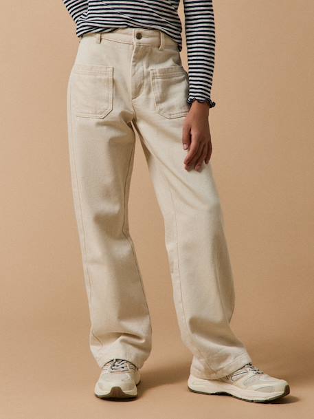 Girl's straight-leg jeans by CYRILLUS ecru - vertbaudet enfant 