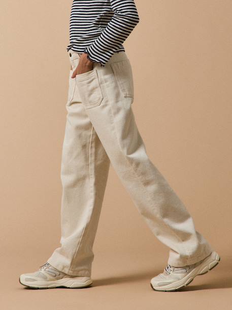 Girl's straight-leg jeans by CYRILLUS ecru - vertbaudet enfant 