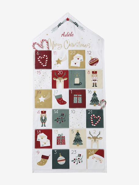 Calendrier de l'Avent Merry Christmas personnalisable blanc imprimé - vertbaudet enfant 