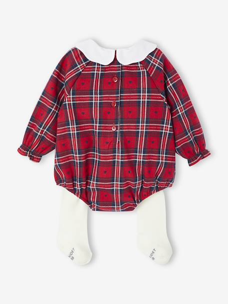Christmas Ensemble for Babies: Romper & Tights, Vertbaudet x ENVIE Collab. red - vertbaudet enfant 