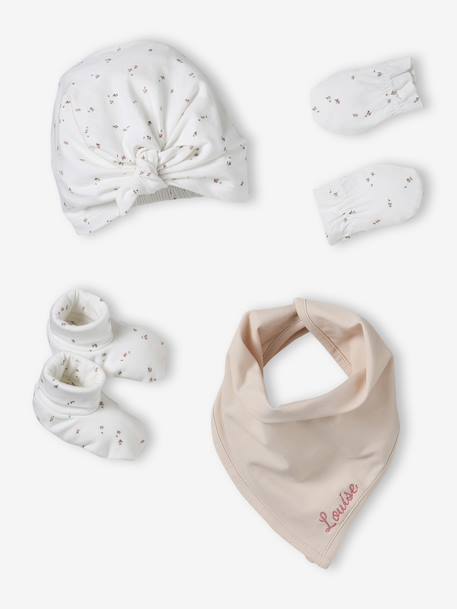 Beanie, Mittens, Scarf & Booties Set for Babies rose - vertbaudet enfant 
