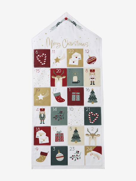 Calendrier de l'Avent Merry Christmas blanc imprimé - vertbaudet enfant 