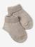 Ensemble naissance bonnet, moufles et chaussons et son pochon personnalisable beige chiné+blanc - vertbaudet enfant 