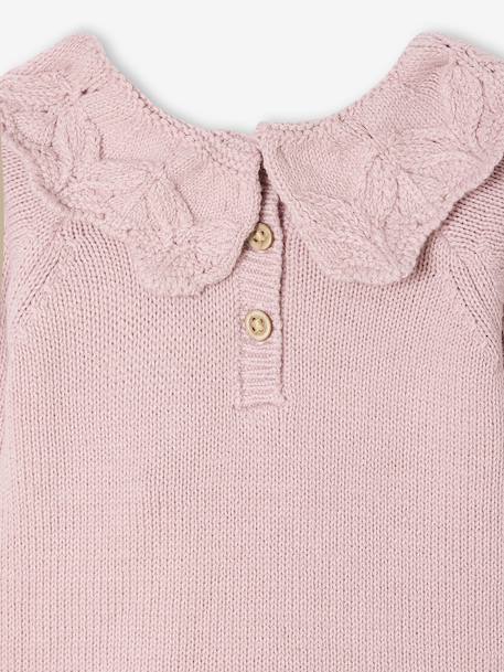 Newborn Set: Knitted Romper + Tights mauve - vertbaudet enfant 