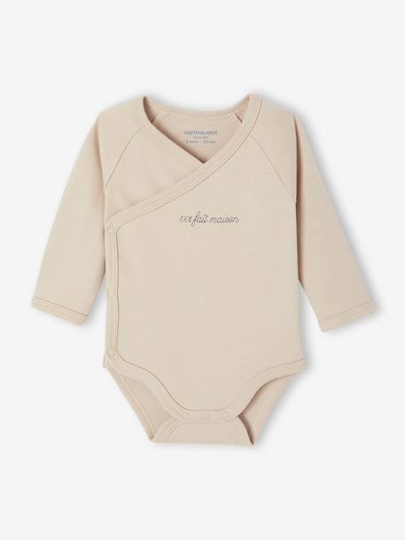 Pyjama bébé en velours + 2 bodies coffret cadeau naissance écru - vertbaudet enfant 
