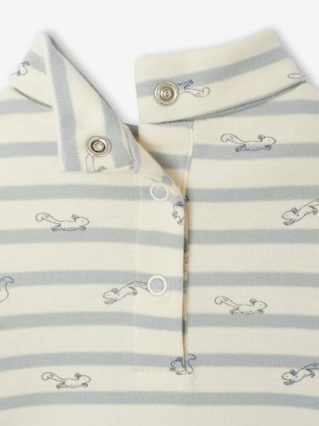 Pack of 2 Bodysuits in Interlock, 1 Striped + 1 Plain, for Newborns beige - vertbaudet enfant 