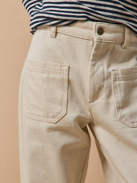 Girl's straight-leg jeans by CYRILLUS ecru - vertbaudet enfant 