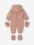 Pramsuit Lined in Faux Leopard Fur for Newborns dusky pink - vertbaudet enfant 