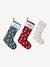 Lot de 3 chaussettes de Noël rouge - vertbaudet enfant 