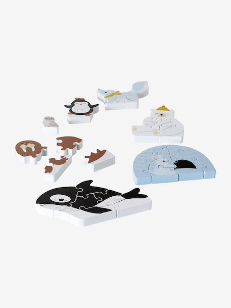Evolving 3D Ice floe puzzles in FSC® wood white - vertbaudet enfant 