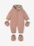 Pramsuit Lined in Faux Leopard Fur for Newborns dusky pink - vertbaudet enfant 