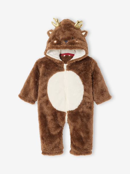 Reindeer Onesie for Newborns pecan nut - vertbaudet enfant 