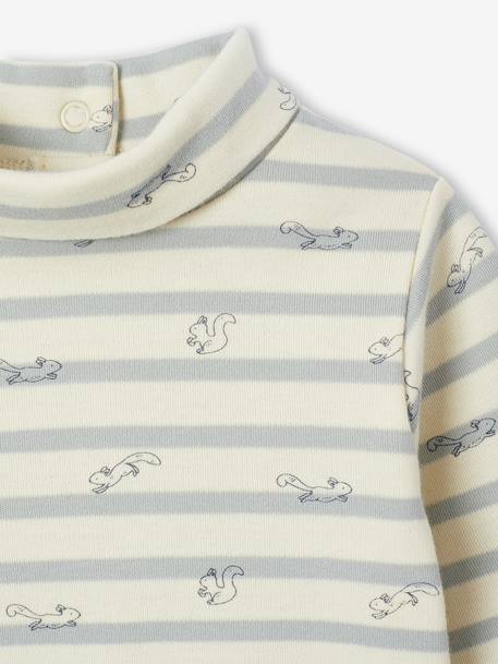 Pack of 2 Bodysuits in Interlock, 1 Striped + 1 Plain, for Newborns beige - vertbaudet enfant 