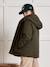 Girl's short parka with leopard lining CYRILLUS green - vertbaudet enfant 