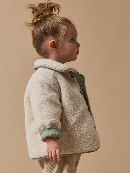 Reversible Jacket for Babies, CYRILLUS aqua green - vertbaudet enfant 