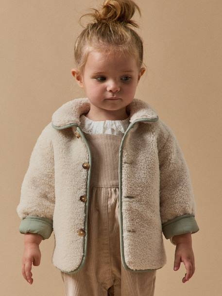 Reversible Jacket for Babies, CYRILLUS aqua green - vertbaudet enfant 